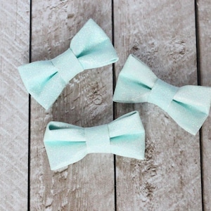 Set of 3 2.5&quot; Mineral Ice Structured Glitter Bows - For DIY Headbands & Accessories