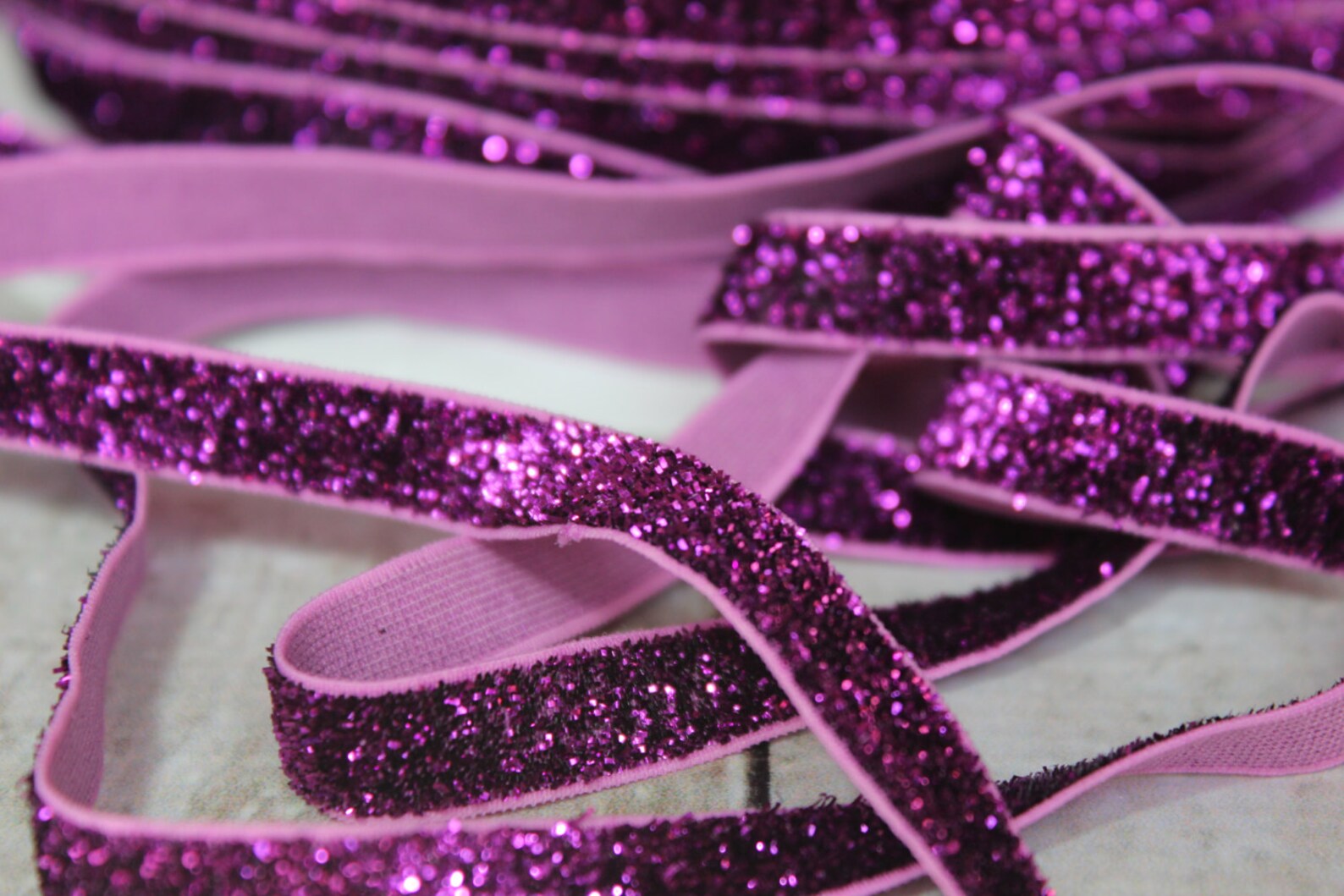 3/8 Purple Glitter Elastic Elastic for Baby Headbands Etsy