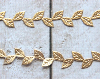 Gold Leaf Ribbon - 5 Yards - Trim - Halo Headband - Leaf Crown - Headband Supplies - Craft Supplies - Gift Wrap - Wedding Trim