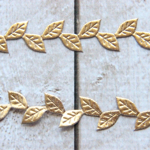 Gold Leaf Ribbon - 5 Yards - Trim - Halo Headband - Leaf Crown - Headband Supplies - Craft Supplies - Gift Wrap - Wedding Trim