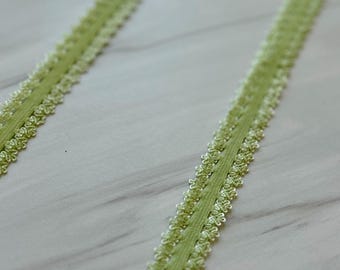 5/8" Mint Green Picot edge stretch lace elastic - 5/8 lace elastic in 1 or 5 yards - Lace Elastic for headbands - Stretch Elastic