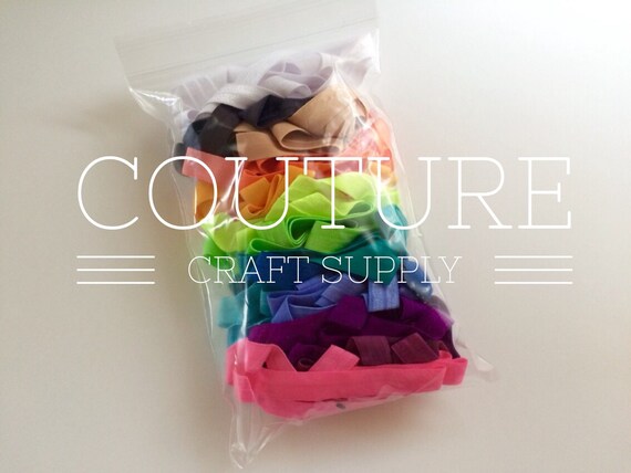 5 yard Grab Bag 5//8/" fold over elastic FOE DIY baby headbands /& hair ties