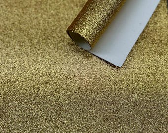 9x12" - Gold Glitter Fabric Sheet- Canvas Backed Fine Glitter Fabric Sheet- For Kids projects-Home Decor-bags-Jewelry-Hair Bows