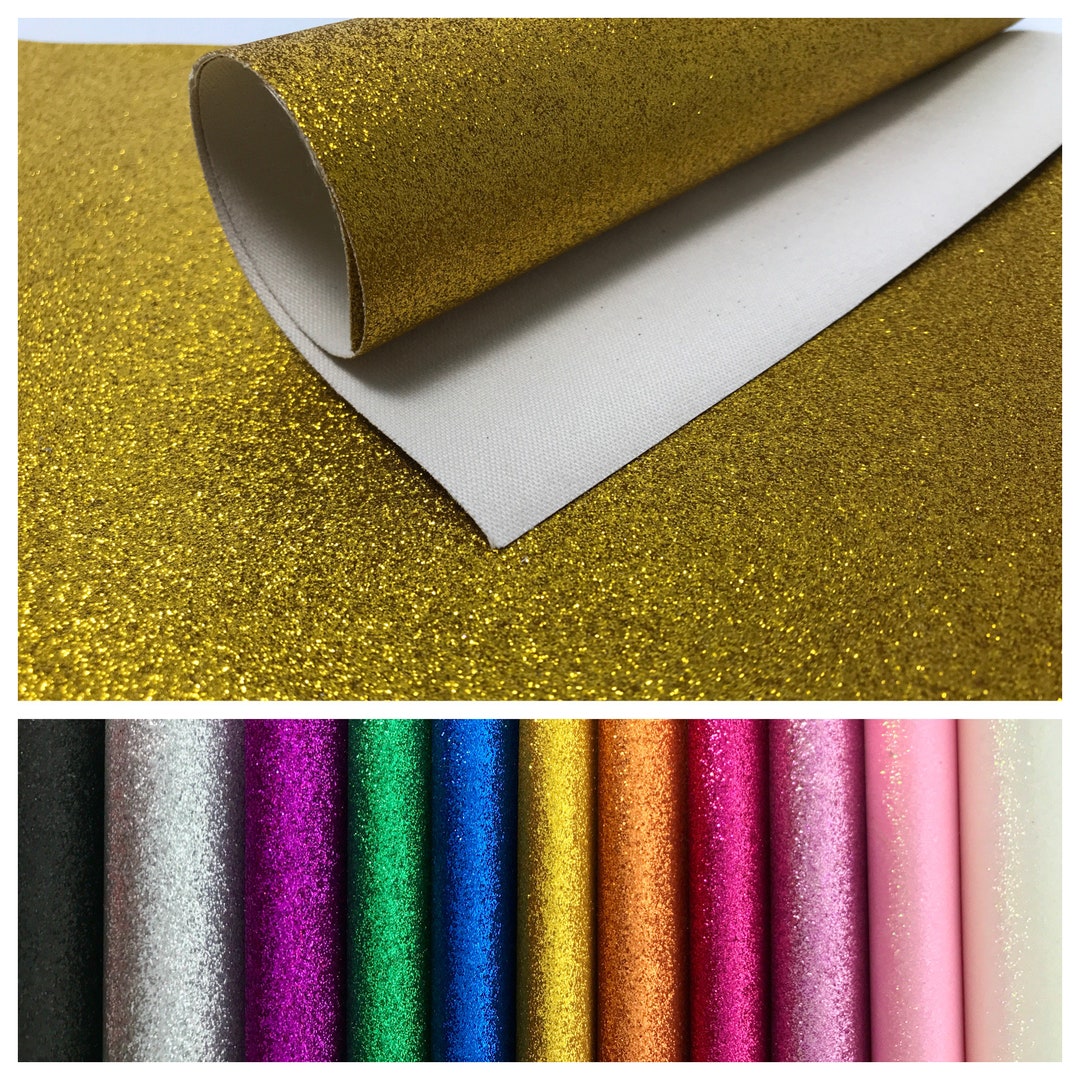 Gold Glitter Fabric Sheet Canvas Backed Fine Glitter Fabric Etsy