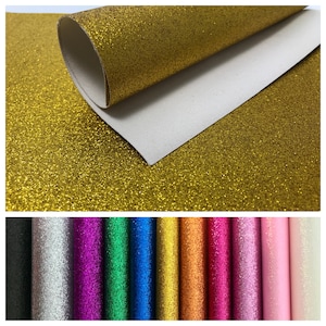 Gold Glitter Fabric Sheet- Canvas Backed Fine Glitter Fabric Sheet- 8 3/4 x 11 1/2