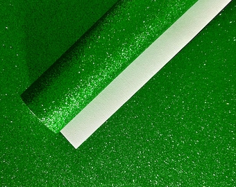 9x12" - Green Glitter Fabric Sheet- Canvas Backed Fine Glitter Fabric Sheet- For Kids projects-Home Decor-bags-Jewelry-Hair Bows