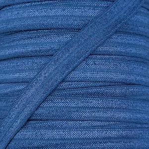 3/8&quot; Light Navy Blue Fold Over Elastic - Elastic For Baby Headbands and Hair Ties - 1, 5 or 10 Yards of 3/8 inch FOE
