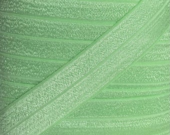 One Inch Pastel Green Fold Over Elastic - Pastel Green 1" Elastic For Headbands and Sewing Projects - FOE - Headband Supplies