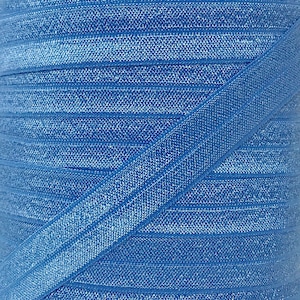5/8&quot; Capri Blue Fold Over Elastic - Elastic For Baby Headbands and Hair Ties - in 1, 5 or 10 yard lengths of 5/8 inch FOE