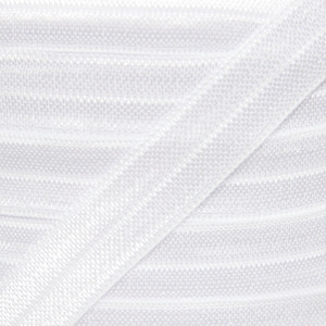 5/8" White Solid Fold Over Elastic - Elastic For Baby Headbands and Hair Ties - 1, 5 or 10 Yards of 5/8" FOE