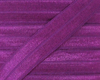 5/8" Ultra Violet Fold Over Elastic - Elastic For Baby Headbands and Hair Ties - in 2, 5 or 10 yards of 5/8 inch FOE