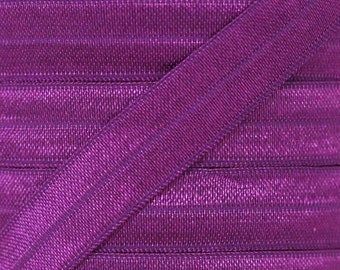 5/8" Ultra Violet Fold Over Elastic - Elastic For Baby Headbands and Hair Ties - in 1, 5 or 10 yards of 5/8 inch FOE