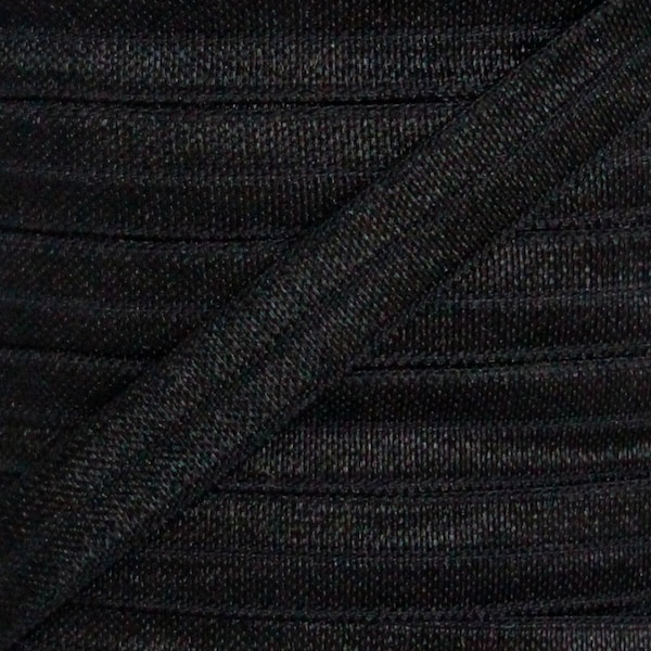 3/8" Black Fold Over Elastic - FOE Elastic For Baby Headbands, and Sewing Projects