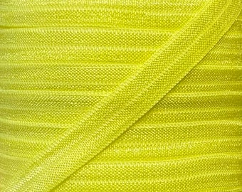3/8 " Neon Yellow Elastic - Elastic For Baby Headbands, Hair Ties  and Sewing - 3/8 inch FOE