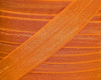 One Inch Orange Fold Over Elastic - 1" Elastic For Headbands and Sewing Projects - FOE - Baby Headbands - Headband Supplies