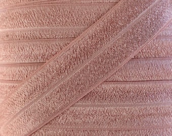 One Inch Antique Mauve Fold Over Elastic - Light Pink 1" Elastic For Headbands and Sewing Projects - FOE - Headband Supplies
