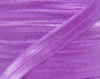 5/8" Grape Purple Fold Over Elastic - Elastic For Baby Headbands and Hair Ties - 1, 5 or 10 Yards of 5/8 inch FOE