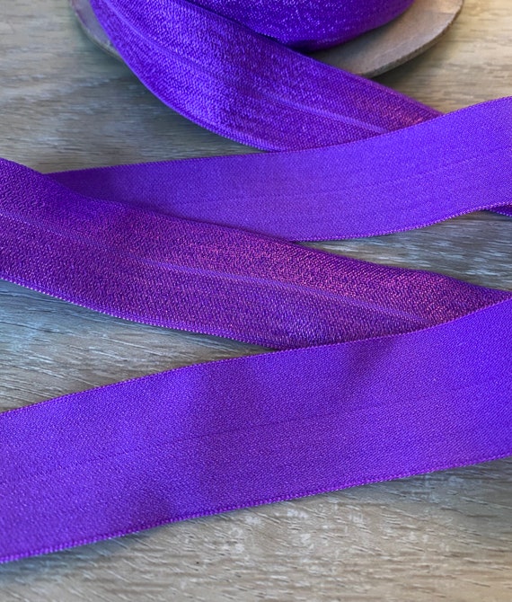 One Inch Purple Fold Over Elastic Purple 1 Elastic for Headbands 1