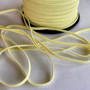 1/8&quot; Pale Yellow Skinny Elastic 1/8 inch - Elastic For Baby Headbands - 5 Yards