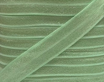 5/8" Mint Fold Over Elastic - FOE Elastic For Sewing Projects, Baby Headbands, Hair Ties and Sewing Projects, 1, 5 or 10 yard lengths