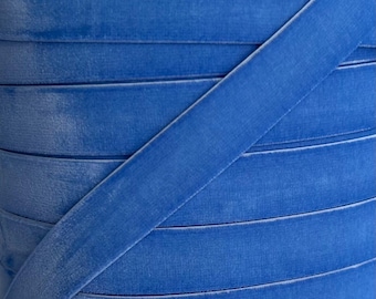 5/8" Capri Blue Velvet Elastic - Elastic For Baby Headbands and Hair Ties - 1 or 5 Yards of 5/8 inch Velvet FOE