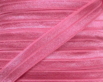 5/8” Sherbet Pink Fold Over Elastic - Elastic For Baby Headbands and Hair Ties - 5 Yards of 5/8 inch FOE