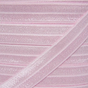 5/8&quot; Light Pink Fold Over Elastic - Elastic For Baby Headbands, Sewing and Hair Ties - 1, 5 or 10 Yards of 5/8 inch FOE