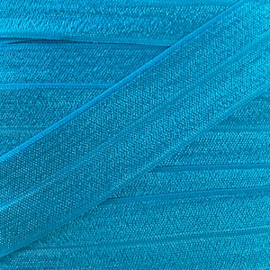 One Inch Turquoise Fold Over Elastic - Aqua 1&quot; Elastic For Headbands and Sewing Projects - FOE - Baby Headbands - Headband Supplies