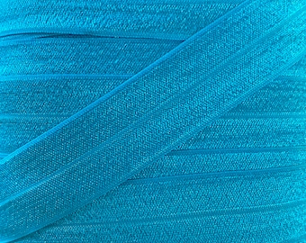 One Inch Türkis Falten über elastisch - Aqua 1 "Elastisch für Stirnbänder und Nähprojekte - FOE - Baby Stirnbänder - Stirnband Zubehör
