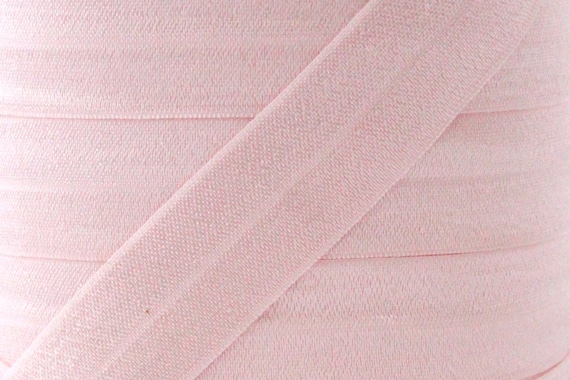 One Inch Light Pink Fold Over Elastic - Light Pink 1" Elastic For Headbands and Sewing Projects - FOE - Headband Supplies