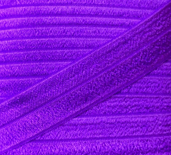 One Inch Purple Fold Over Elastic Purple 1 Elastic for Headbands 1, 5 or 10  Yards of One Inch FOE Baby Headbands Headband Supplies 