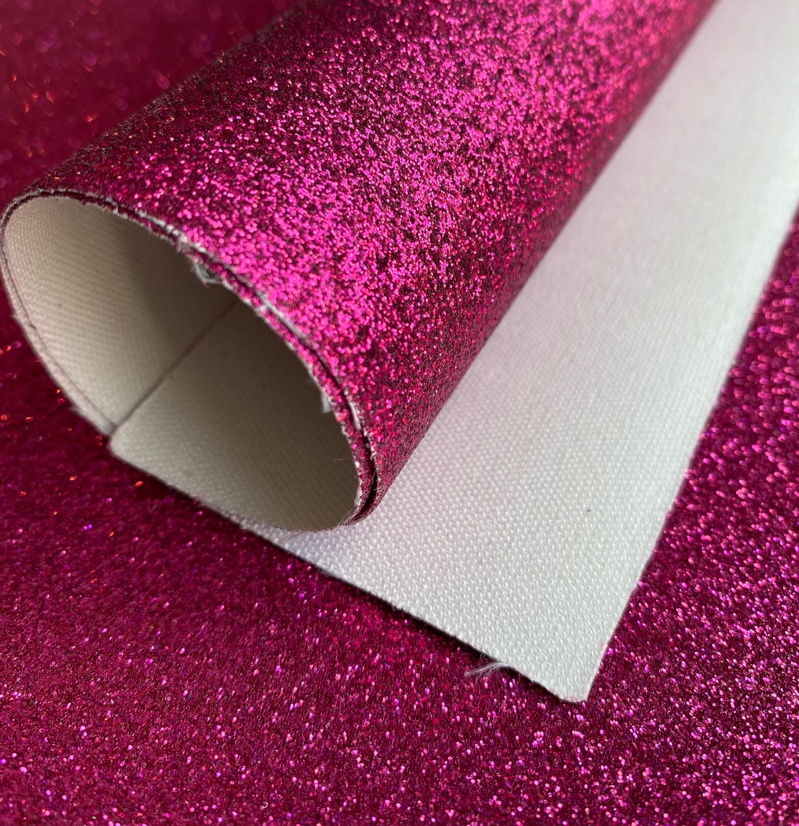 Hot Pink Glitter Fabric Sheet Canvas Backed Fine Glitter Etsy