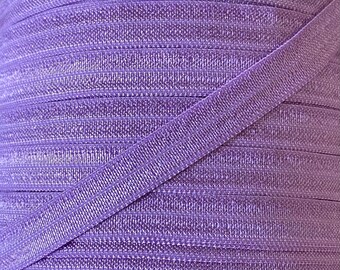 3/8" Grape Purple Fold Over Elastic - FOE Elastic For Baby Headbands, and Sewing Projects, in 1, 5 and 10 yards
