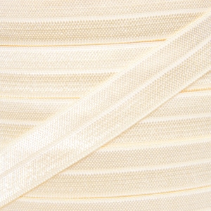 5/8 Ivory Fold Over Elastic Elastic For Baby Headbands and Hair Ties 1, 5 or 10 Yards of 5/8 inch FOE image 1