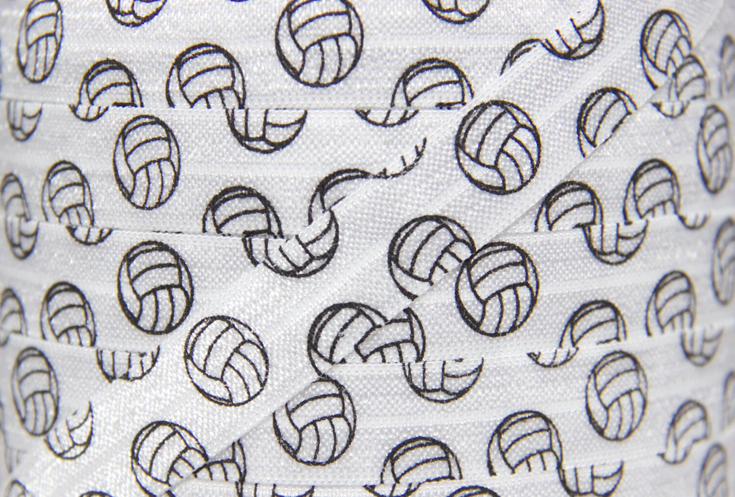 Volleyball Print Fold Over Elastic - Elastic for Headbands and Hair T…