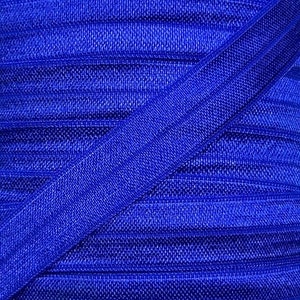 5/8&quot; Cobalt Blue Fold Over Elastic - Elastic For Sewing Projects, Baby Headbands and Hair Ties - 1, 5 or 10 Yard Lengths of 5/8 inch FOE