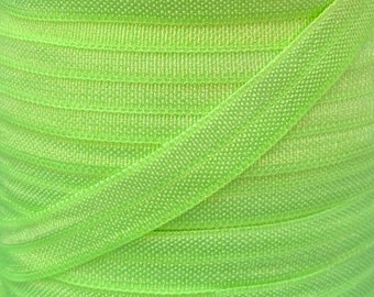 3/8 " Key Lime Fold Over Elastic - Elastic For Sewing Projects,  Baby Headbands, Hair Ties  and Sewing - 3/8 inch FOE