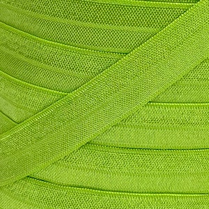 5/8&quot; Apple Green Fold Over Elastic - FOE Elastic For Baby Headbands, Hair Ties and sewing projects