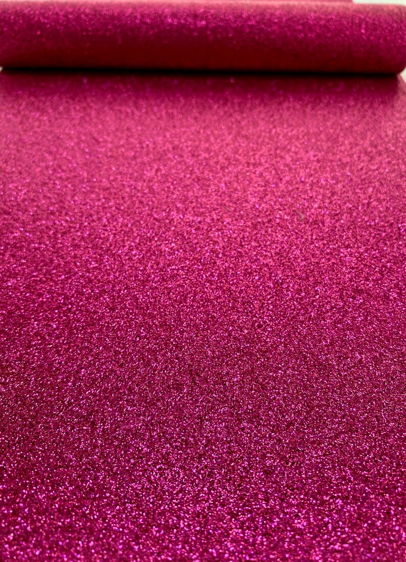 Hot Pink Glitter Fabric Sheet Canvas Backed Fine Glitter Etsy