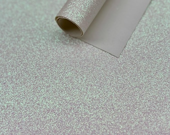9x12" - Iridescent White Glitter Fabric Sheet- canvas Backed Fine Glitter Fabric Sheet- For Kids projects-Home Decor-bags-Jewelry-Hair Bows