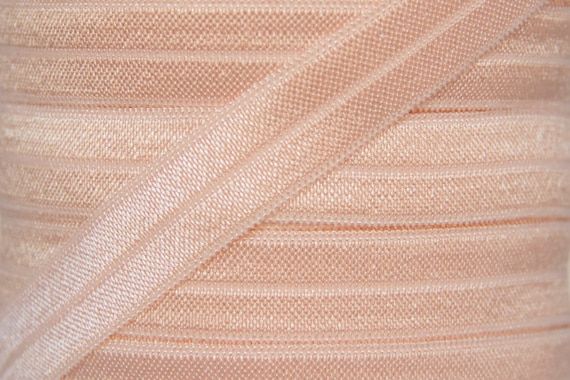 3 yards Petal peach 5//8/" fold over elastic FOE DIY baby headbands /& hair ties