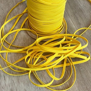 1/8&quot; Yellow Skinny Elastic 1/8 inch - Elastic For Baby Headbands - 5 Yards