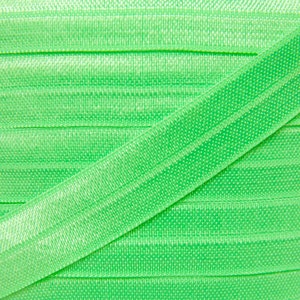 5/8&quot; Key Lime Green Fold Over Elastic - Elastic For Sewing Projects, Baby Headbands, Sewing and Hair Ties - 1, 5 and 1 Yards of 5/8 inch FOE