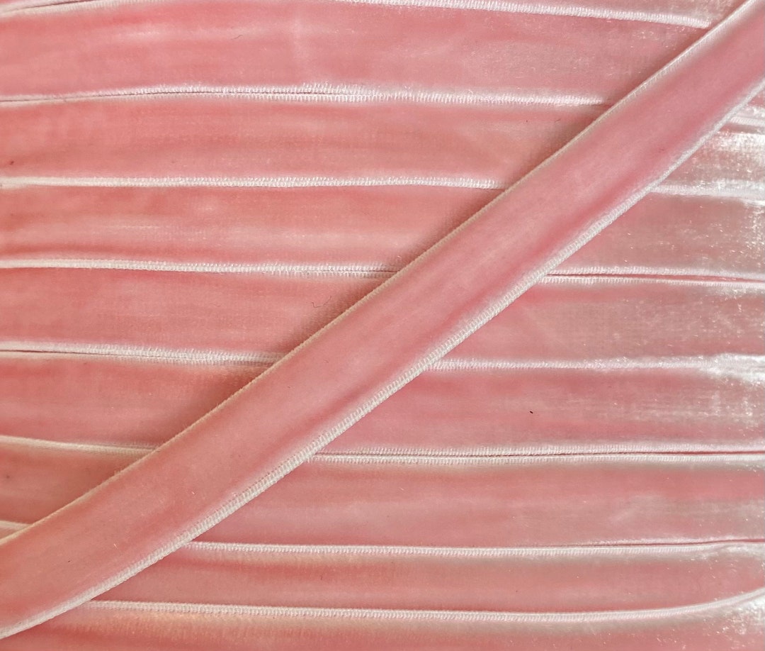 3/8 Pink Velvet Elastic Elastic for Baby Headbands and Hair Ties 3/8