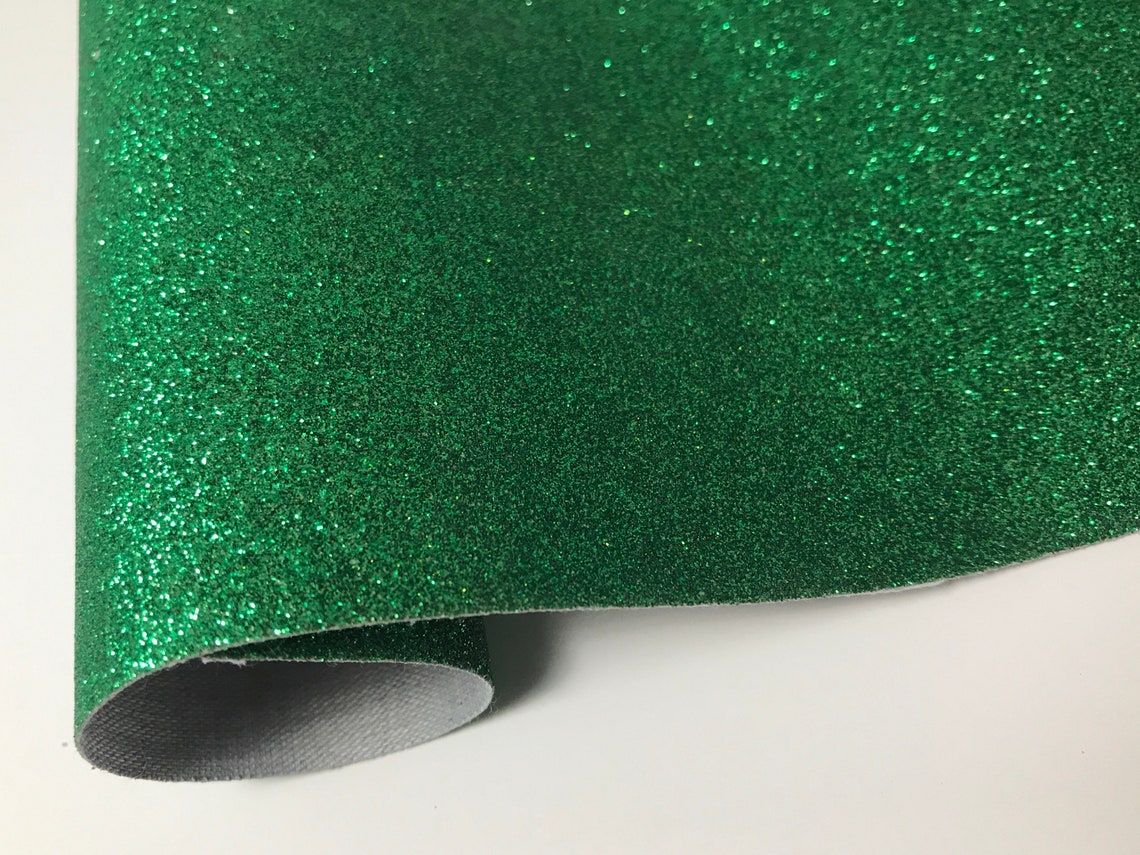 Green Glitter Fabric Sheet Canvas Backed Fine Glitter Fabric Etsy