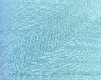 One Inch Light Blue Fold Over Elastic -FOE  Light Blue 1" Elastic For Headbands and Sewing Projects - Headband Supplies