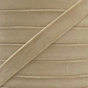 5/8&quot; Tan Velvet Elastic - Elastic For Baby Headbands and Hair Ties - 1 or 5 Yards of 5/8 inch Velvet FOE