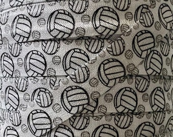 Volleyball Print Fold Over Elastic - Elastic for Headbands and Hair Ties 1 or - 5 Yards 5/8 inch Printed FOE