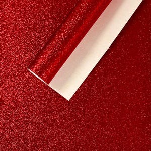 9x12&quot; - Red Glitter Fabric Sheet- Canvas Backed Fine Glitter Fabric Sheet- For Kids projects-Home Decor-bags-Jewelry-Hair Bows