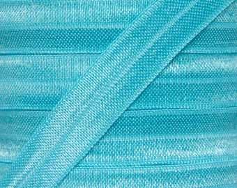 Elástico dobrável turquesa de 5/8" - Elástico para faixas de cabelo e prendedores de cabelo de bebê - em comprimentos de 2, 5 ou 10 jardas de 5/8 de polegada.